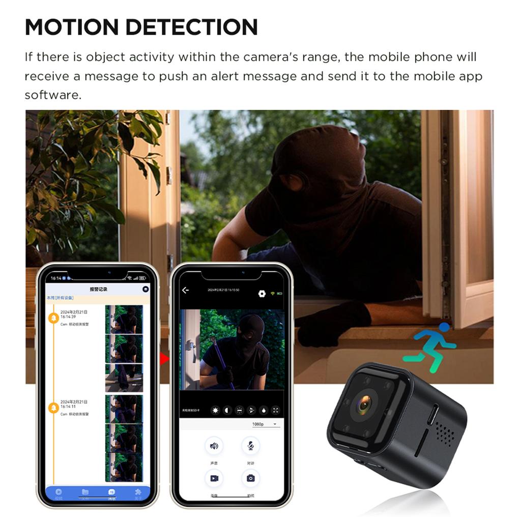 AS03 1080P Camera WiFi Monitoring Device Motion Detection Home Security Camera
