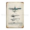 Technical Sketch Of A Future Plane Metal Plaque Living Room Decoration Design Garage Character Tin Sign Poster