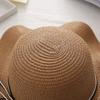 French Style Folding Straw Hats Spring Summer Women's Sun Hat Pearls Strap Straw Hat  Female