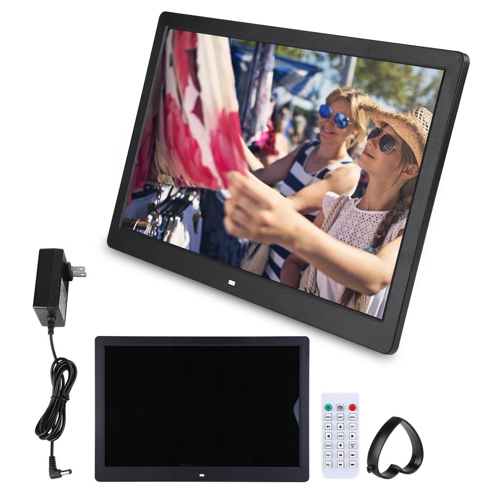15.4Inch 1280*800HD Digital Photo Picture Frame Alarm Clock Player Album Remote Control White