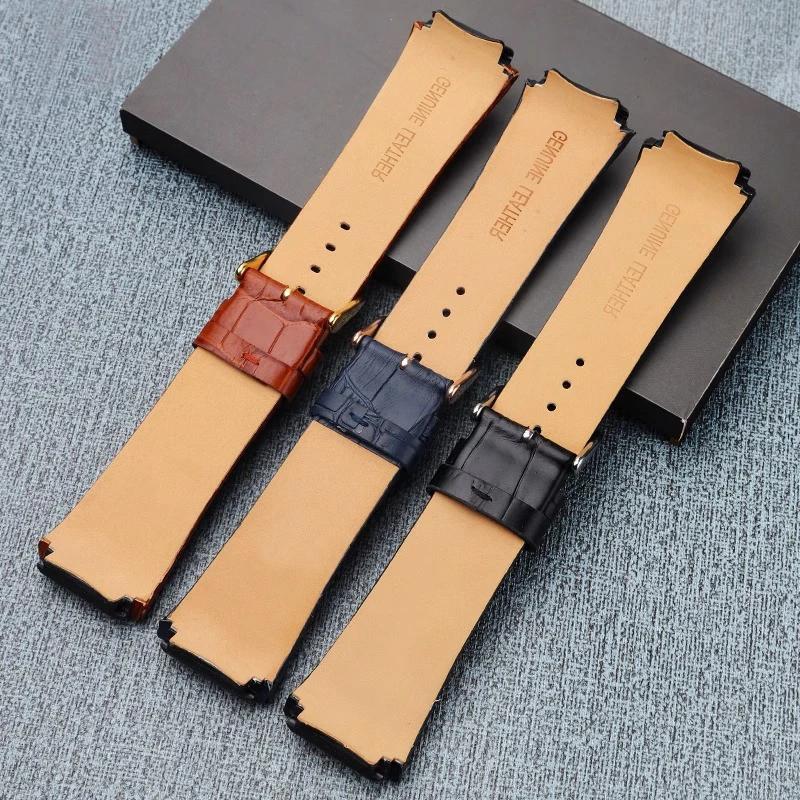 Genuine Leather Watchband For GUESS W0040G3 W0247G3 W0040G7 Series Blue Cowhide Watch Straps 22mm Wrist Band Men Bracelet