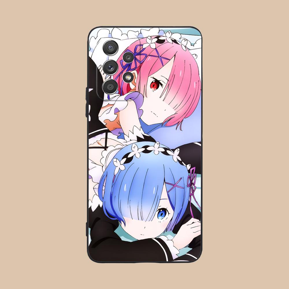 Чехол ReZero Rem Ram Матовый ТПУ для мобильного телефона Samsung Galaxy M55 54 42 35 34 33 32 23 22 15 14 13 12 F55 5G Цветная обложка