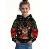 Hot Sale Kids Hooded Sweatshirt, Christmas Reindeer Pattern, Multi-Color Options, Boys Girls Autumn Winter Clothes