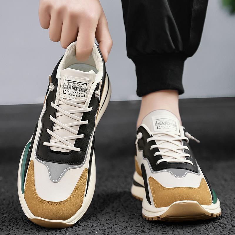 Весна и Осень новая спортивная обувь мужская обувь водонепроницаемая повседневная мужская обувь легкая мягкая подошва студенческая молодежная обувь для бега кожаный верх прилив