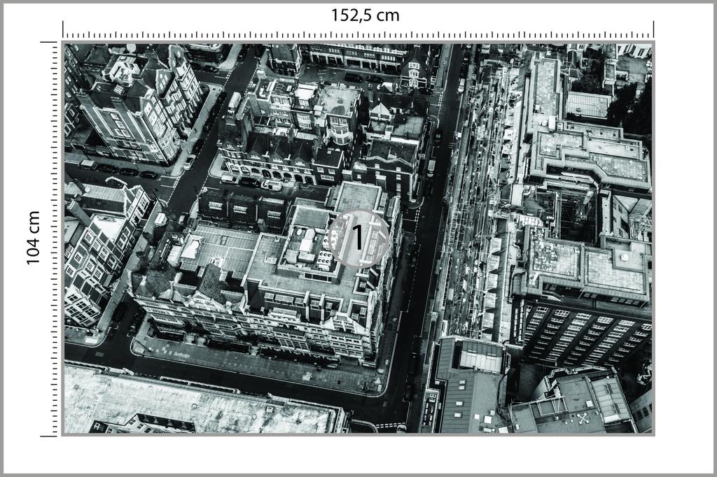 Фотообои Лондон Черно-белый моющийся флис 152,5x104