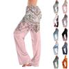 Womens Pajama Pants Sleepwear Casual Drawstring Elastic Waist Pants Comfy Straight Yoga Loose Trousers