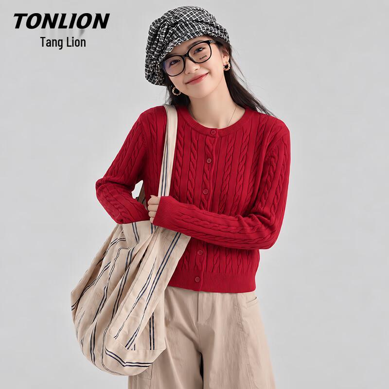 Женский свитер с косами и круглым вырезом TonLion