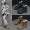 Women's 2025 Retro Genuine Leather Snow Boots - Short, Thick Sole, Plus Velvet Winter Cotton Shoes