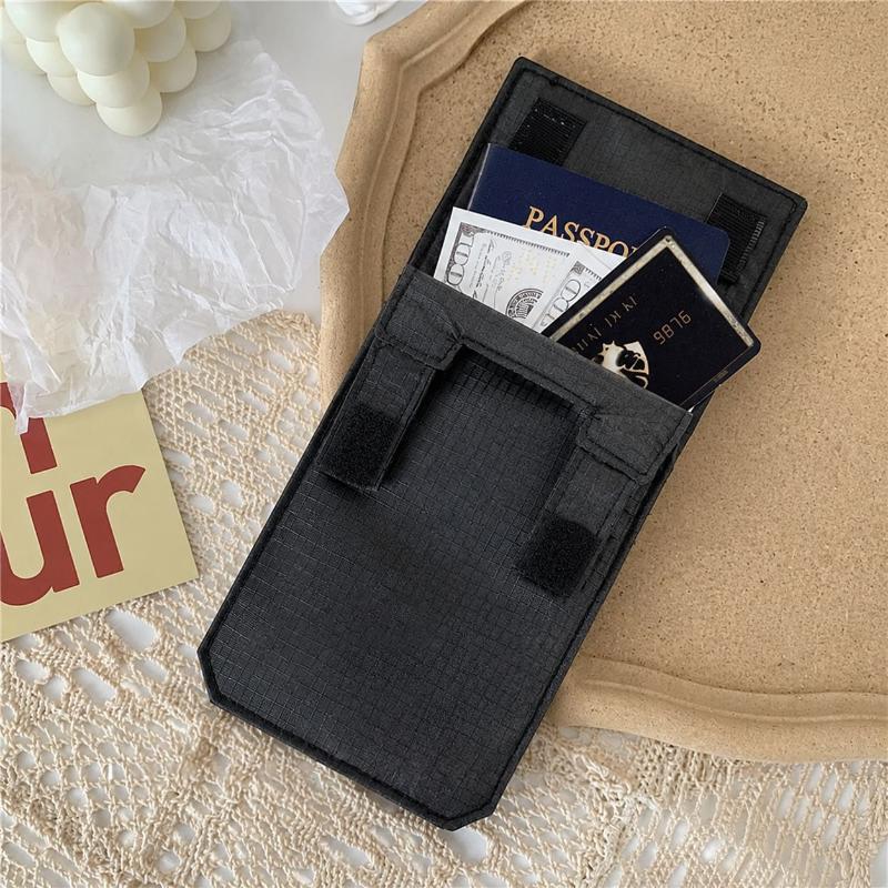 Black Slim Anti-Theft Belt Wallet Hook-and-Loop Clip Hidden Compartment for Outdoor Travel Hiking Unisex Use