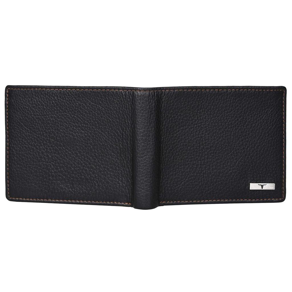 Мужской кошелек Kyle из черной/красной кожи - упакован в премиальную деревянную коробку