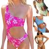 Chic Romper Bikini Triangle Cutting Wire Free Quick Drying Waist Cut Out Skinny Bodysuit Beachwear for Water Activity