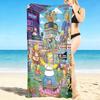 1Pc Simpsons Springfield Viral Event Beach Towel, Quick Dry, Multi-Use for Beach Pool Gym Yoga Home Travel, Christmas, Halloween, Xmas Gift S832