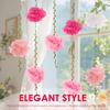 2Pcs Paper Flower Garland Decorative Paper Flowers Homarkable Nude Tissue Paper Pom Pom Garlands for Birthday Wedding Decoration