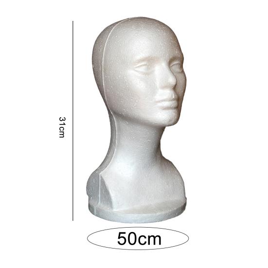 Mannequin Head Abstract Smooth Surface Foam Female Manikin Head Model Wig Hair Jewelry Display Stand for Shop