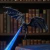 Уникальные книжные полки Украшения Драконий Уголок Свет, 3D-печатный Фантастический Декор для полки с Огненным Дыханием, Летающая Фигурка Пламени на Подставке для стола, Фигурка, Хэллоуин