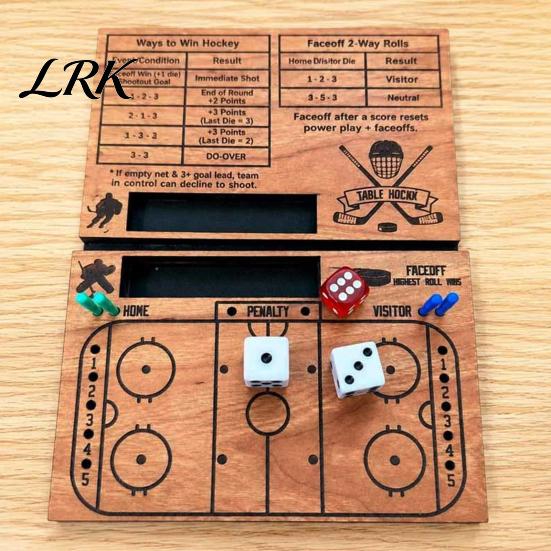 Деревянная игра в кости Хоккейная игра, Семейный вечер Вечеринка Настольная игра с полем и колышками, Соревновательная для детей, Подростков, Взрослых Быстрый старт