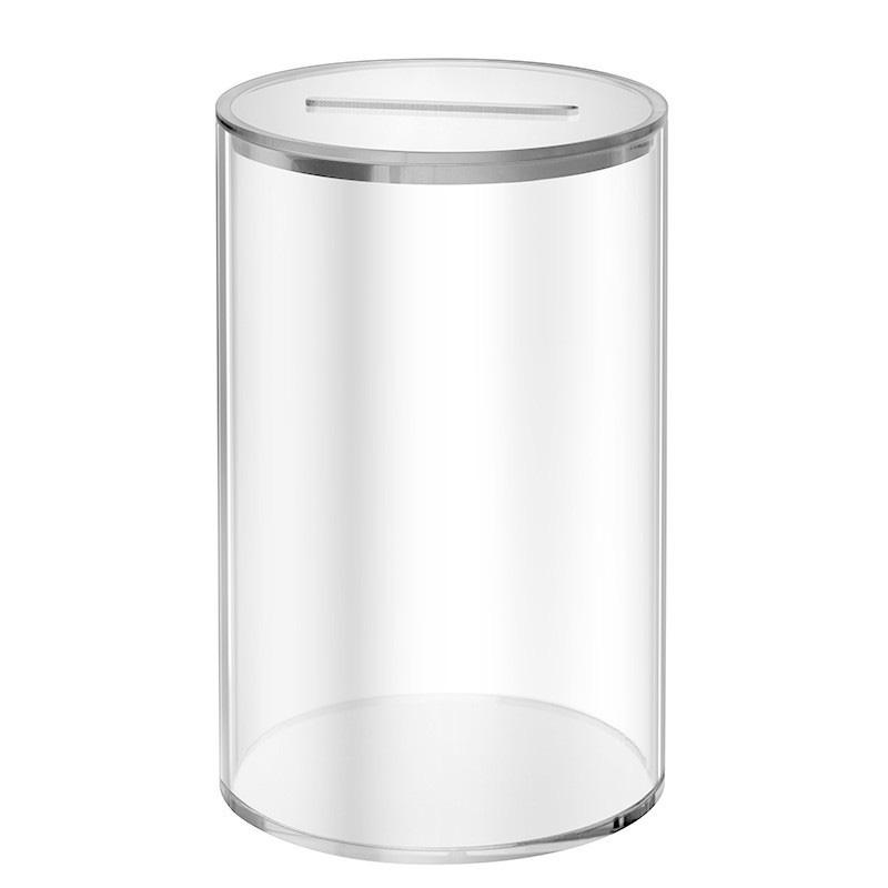Acrylic Transparent Coin Bank For Home Decoration Shatterproof Money Saving Box With Removable Base