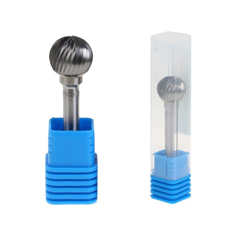 Карбид вольфрамовый вращающийся напильник борфреза инструменты для резьбы шаровая фреза с одним режущим инструментом гравировка с ЧПУ для металла 6 мм 1/4 хвостовик