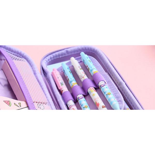 Young Art EVA 3D Pencil Case Pouch, Purple Unicorn, 1 Piece