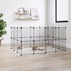3114044 vidaXL Pet Cage with 28 Panels and Door Black 35x35 Cm