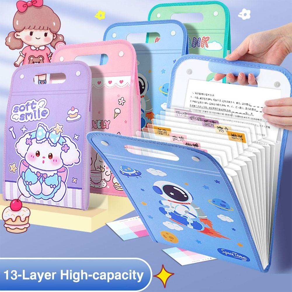 Папка для хранения контрольной бумаги с 13 карманами, водонепроницаемая сумка для документов, креативная папка-конверт