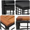 Outdoor Sofa Set 11 pcs Black and Dark Grey Polyester