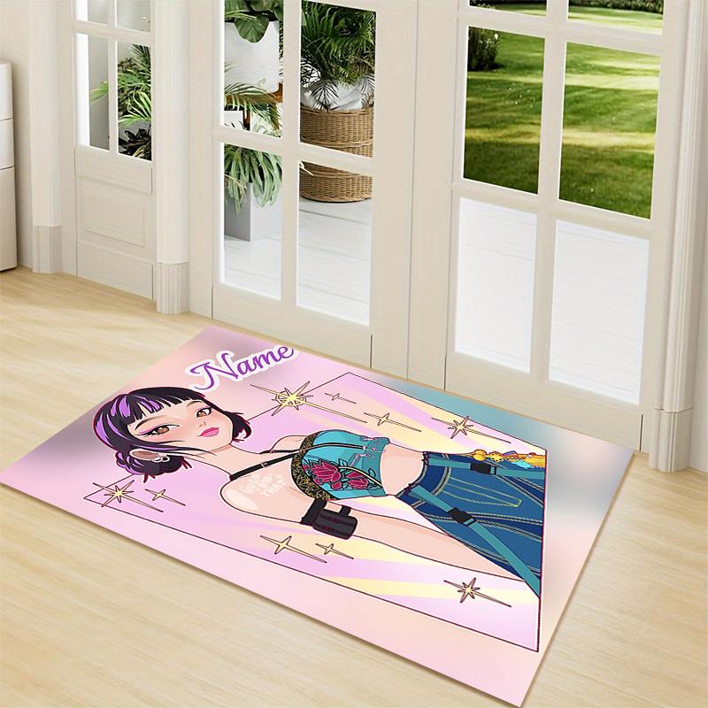 Custom Name Starlit Fashion Journey Carpet Rug Customizable Soft Washable Anti-Slip Home Living Room Sofa Mats Personalized Rug. 0909120