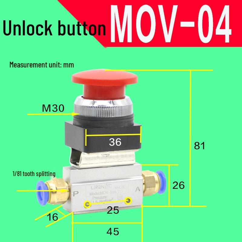 MOV-01-02-03A: Manual Pneumatic Control Valve - Two-Position Three-Way Directional Valve