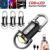 Мощный мини COB светодиодный фонарик-брелок, перезаряжаемый через USB-C, подвесной рабочий свет, водонепроницаемый брелок, кемпинг, прогулки, карманный фонарик
