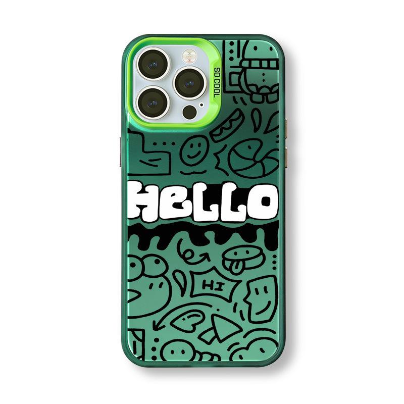 Мультяшный чехол-граффити для iPhone 12-17, Серебристый, 15 цветов