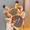 Headband Anti-Slip Soft Plush Fabric Cartoon Sika Deer 3D Ears Design Headband Face Washing Makeup Hair Hoop Hair Accessory