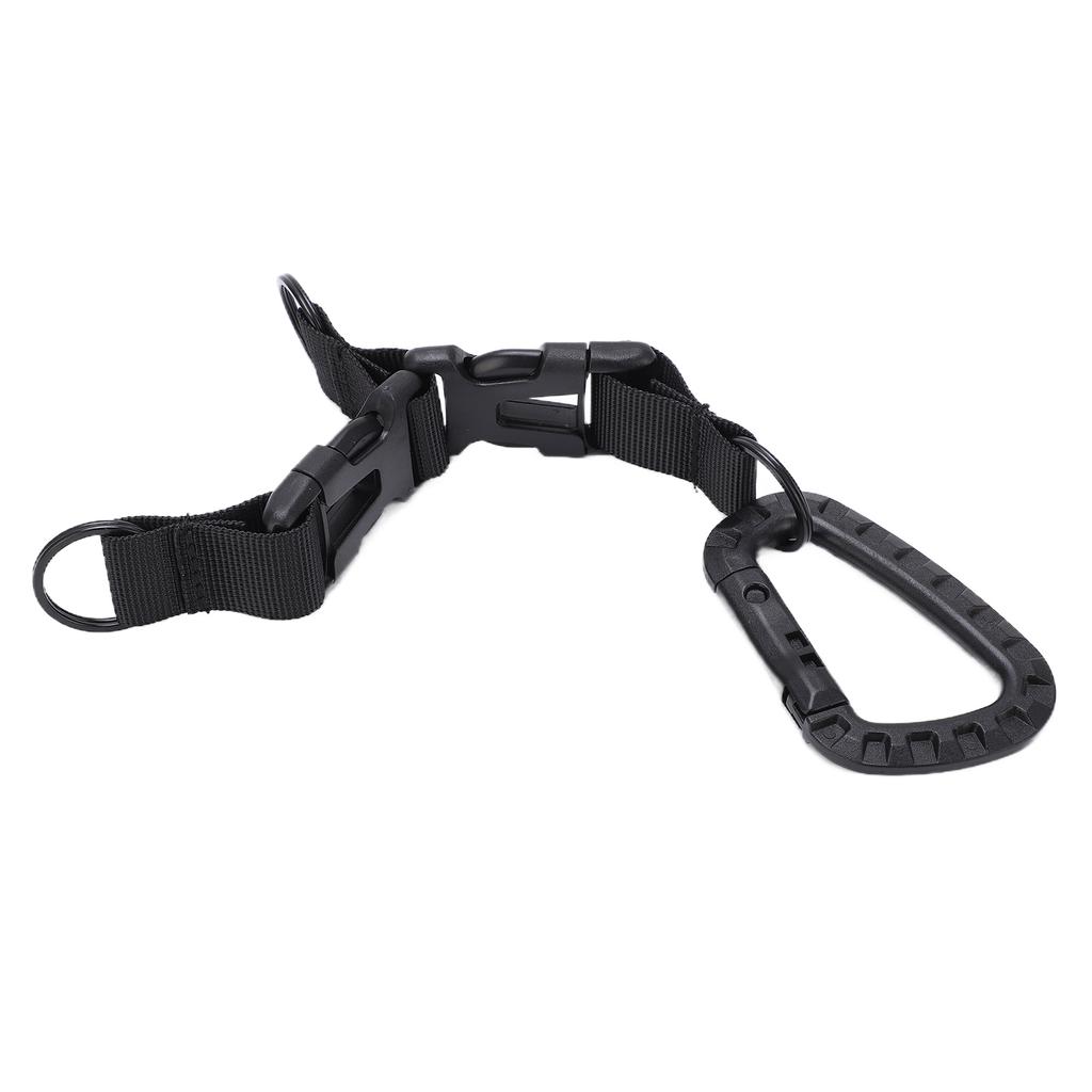 Plastic Carabiner D Ring Keychain Molle Webbing Gear Clip for Camping Hiking FishingBlack