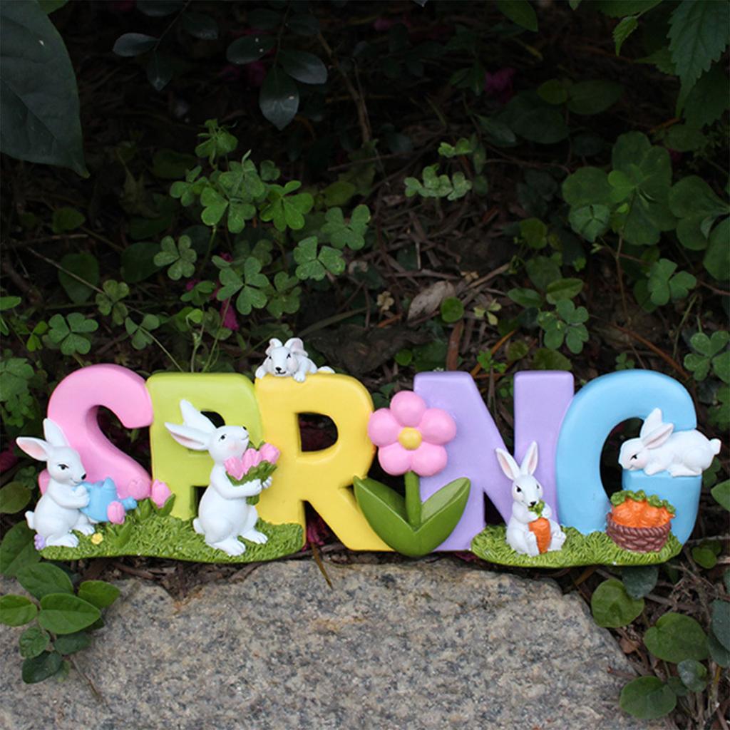 Пасха Весна Кролик Настольное Украшение Фигурки Кроликов Домашний Декор Праздничные Принадлежности Спальня Ремесло из Смолы Сад Подарок 2024