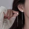 Винтажные серьги из серебра 925 пробы для женщин Модные Простые Длинные Серьги-подвески Звезда Украшения Предотвращение Аллергии Аксессуары для Вечеринки