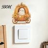 Decorative Socket Plate Covers Cute Ghost Halloween Switch Stickers, Removable Self-Adhesive Outlet Cover Floral Pattern Wall Decor Decals,