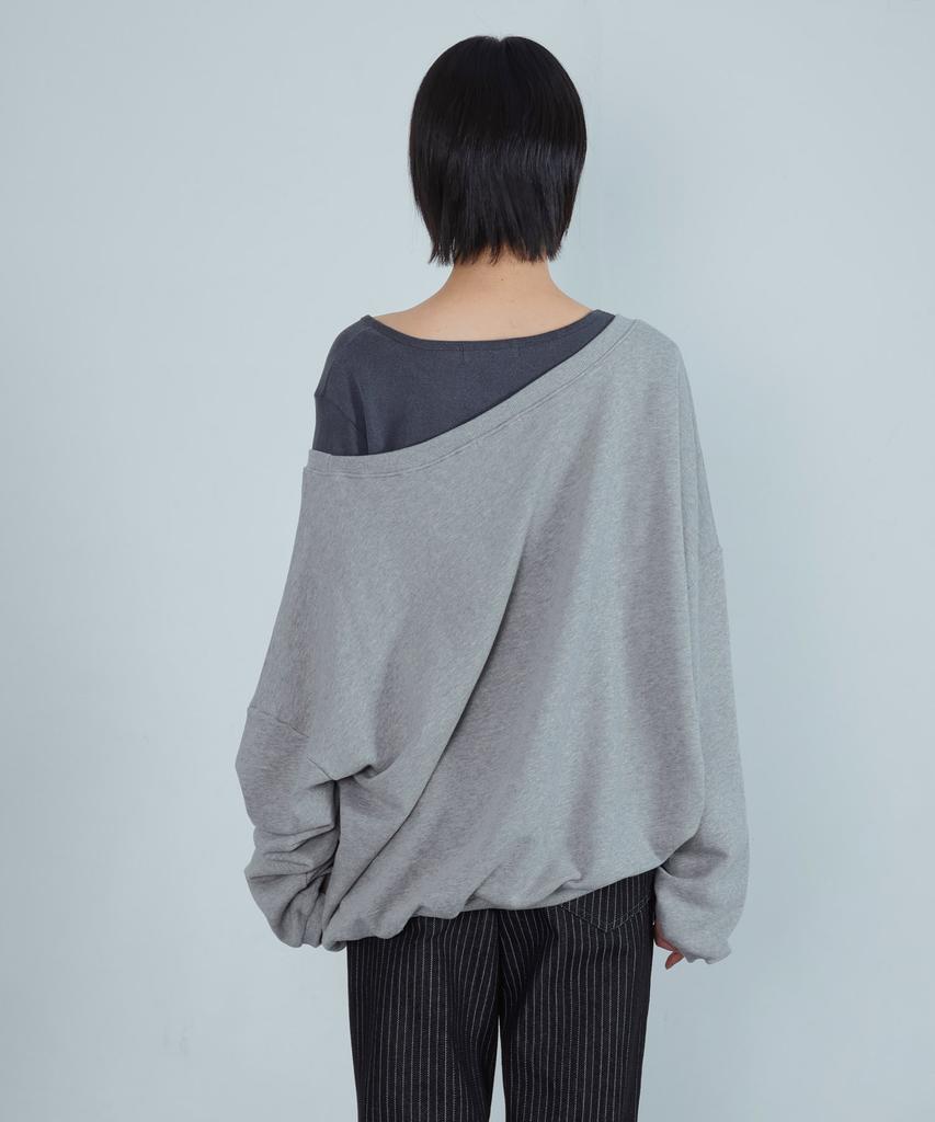 KIJIKO Ke312. Eyelet Pinch Sweatshirt Melange Gray