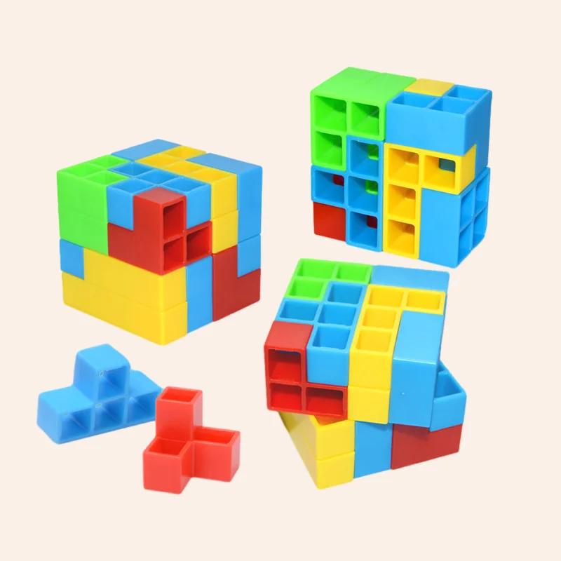 Милый мультфильм строительные блоки игра игрушки штабелирование блоки игрушка баланс головоломка доска кирпичная сборка дети дети раннее образование игрушки