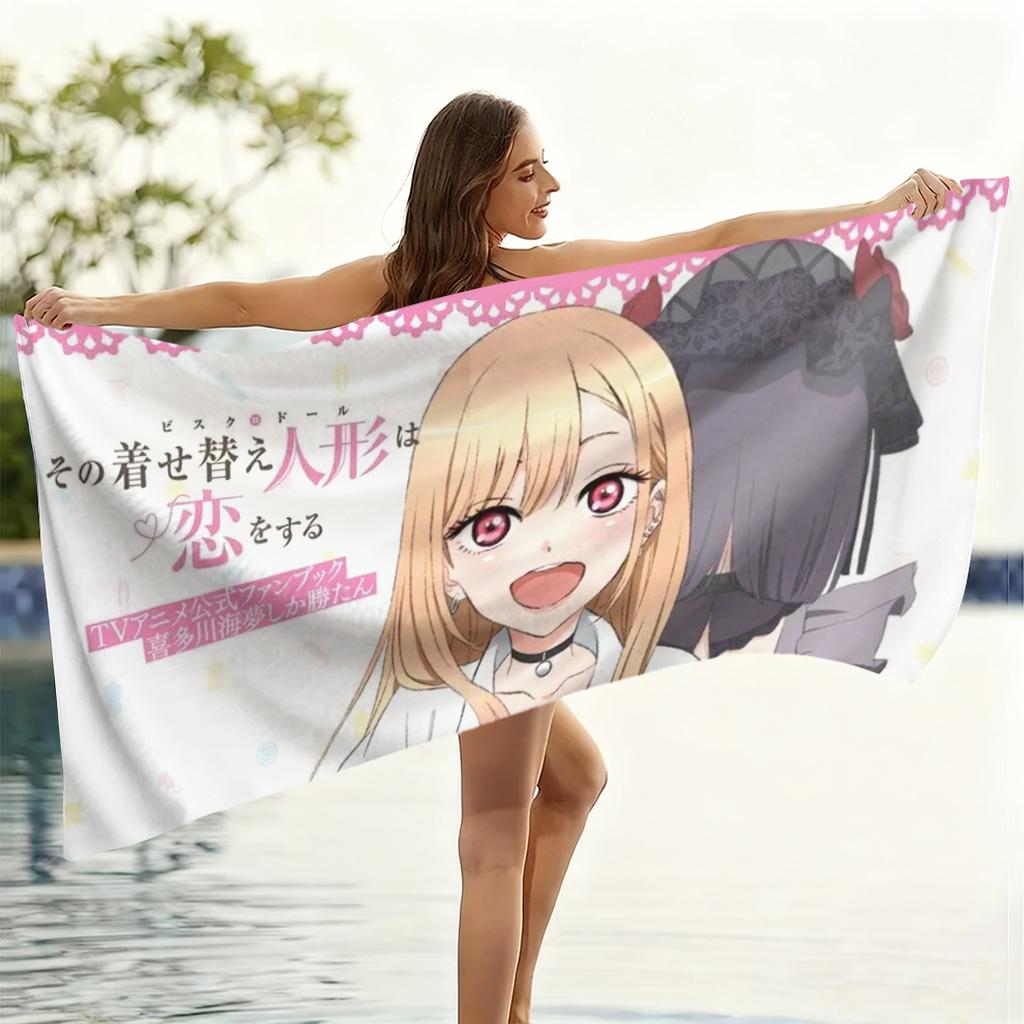 VIKAMA My Dress Up Darling Marin Kitagawa Beach Towel Quick-drying Suitable for Swimming Beach Pool Gym Summer Gift for Friends