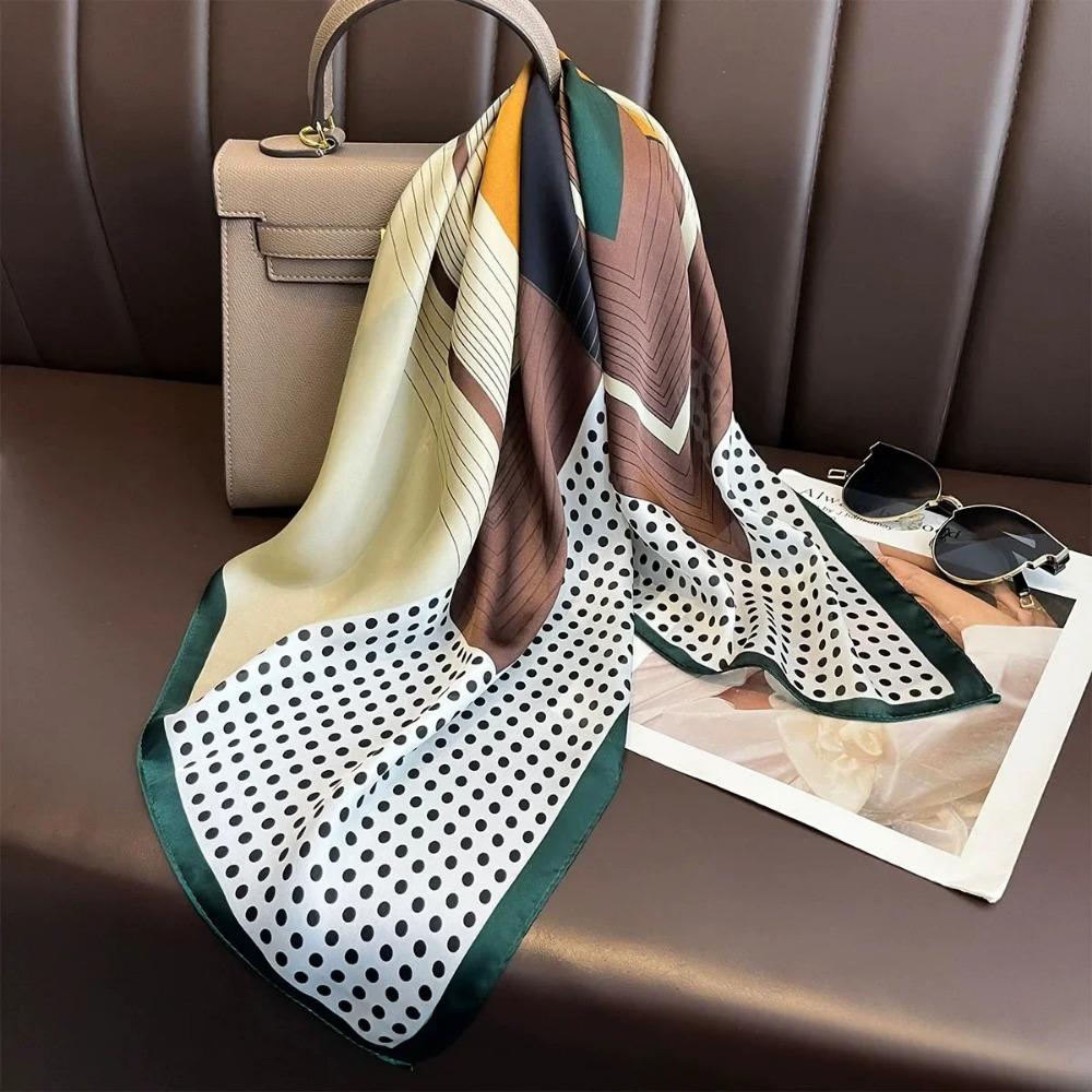 Модный бренд класса люкс 70 см шелковый квадратный шарф женский шейный платок женский бандана для волос платок шаль хиджаб эшарп