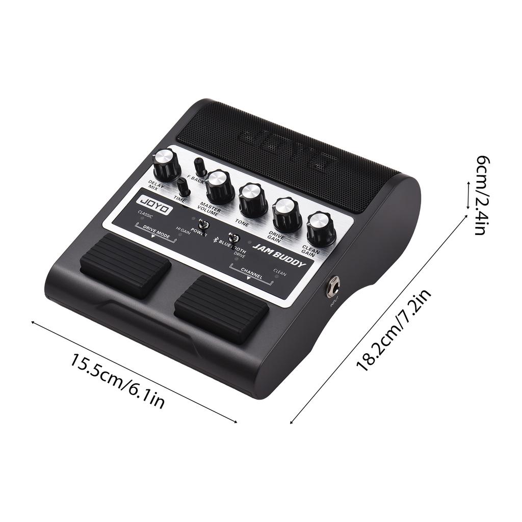 JOYO Electric Guitar Speaker Portable Guitar Effector Amp 2x4W Dual Channel Dual Effects Pedal