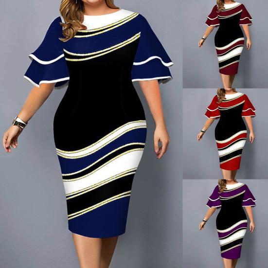 Женские нижние юбки, торжественное платье больших размеров, облегающее платье с рукавами-крылышками и цифровым принтом, большие размеры, с круглым вырезом и разрезом подол, облегающее платье для свадьбы