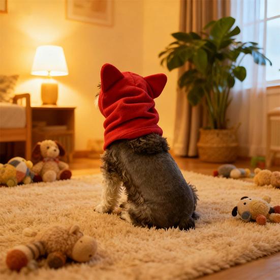 Снуд для собаки Зимний капюшон Теплый капюшон для питомца с защитой ушей Флисовый утеплитель для шеи со шнурком для собак и кошек