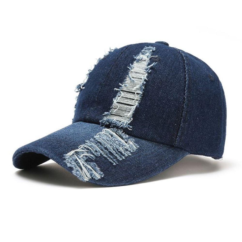 Модные washed denim Регулируемые джинсовые бейсболки Солнцезащитные кепки Бейсболки Кепка с потертостями и дырками