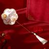 Chinese Retro Good Luck Fan Wedding Handheld Flower Fan With Tassels Ancient Delicate Pendant Gifts