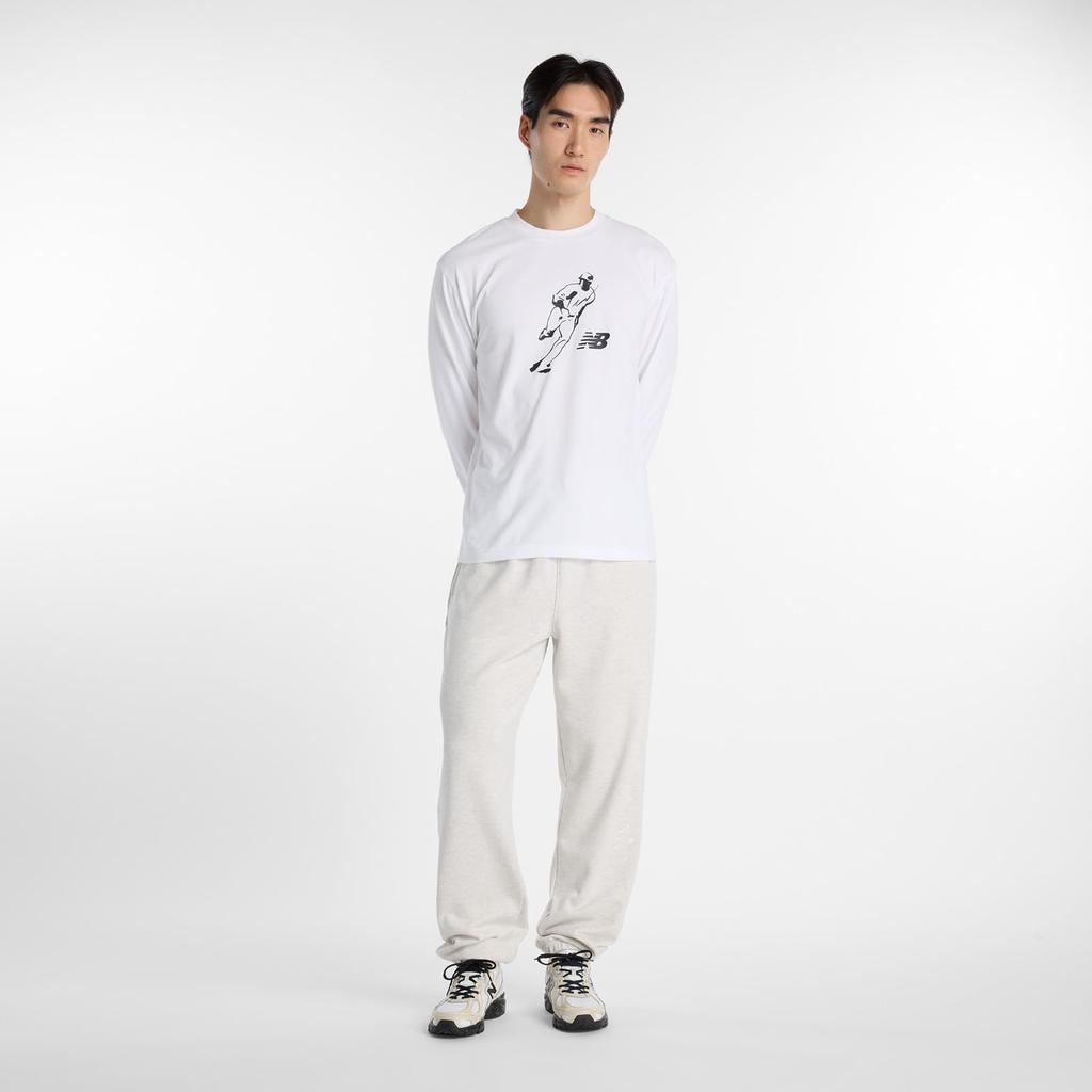 Мужская футболка с длинным рукавом New Balance Shohei Ohtani Always On Logo, размер Medium (MT6129GV), Белый,