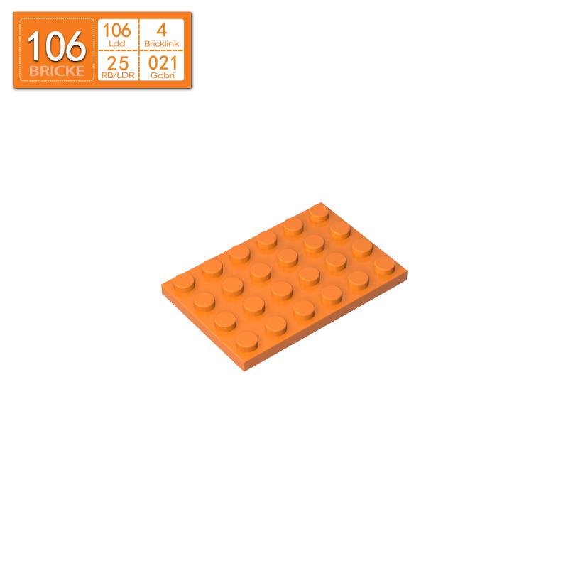 BRICKE Zhuan Ke 4x6 Plate Compatible with Lego MOC Building Blocks Puzzle Teaching Aids.