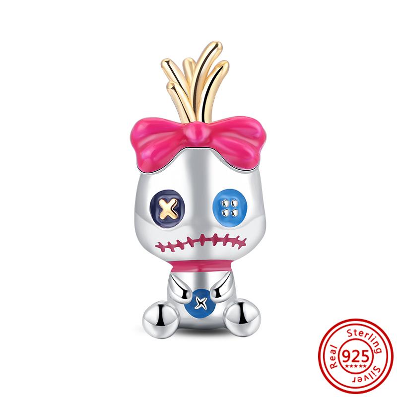 925 медь Милая серия животных Кошка Собака Слон Единорог Птица Подвеска Бусины удачи Подходят для оригинального браслета с шармами Pantaro DIY Циркон