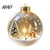 Xmas Tree Hanging Ornaments Glowing Christmas Story Ornament, Mini Holiday Scene in Ball Decoration, Winter Festival Decor Light Up Acrylic