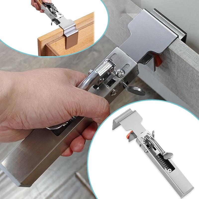 Adjustable Drawer Fixing Clamp Stainless Steel Drawer Front Mounting Clip Woodworking Clamp for Drawer Front Panel Installation