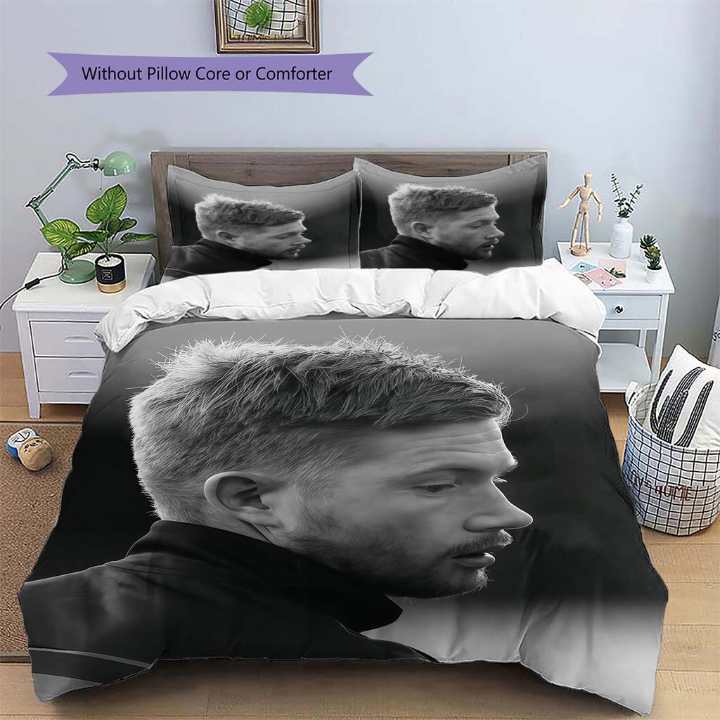 Kevin De Bruyne Pattern Bedding Home Decoration Birthday Gift (1 * duvet cover + 2 * pillowcase, without core),fan merchandise.